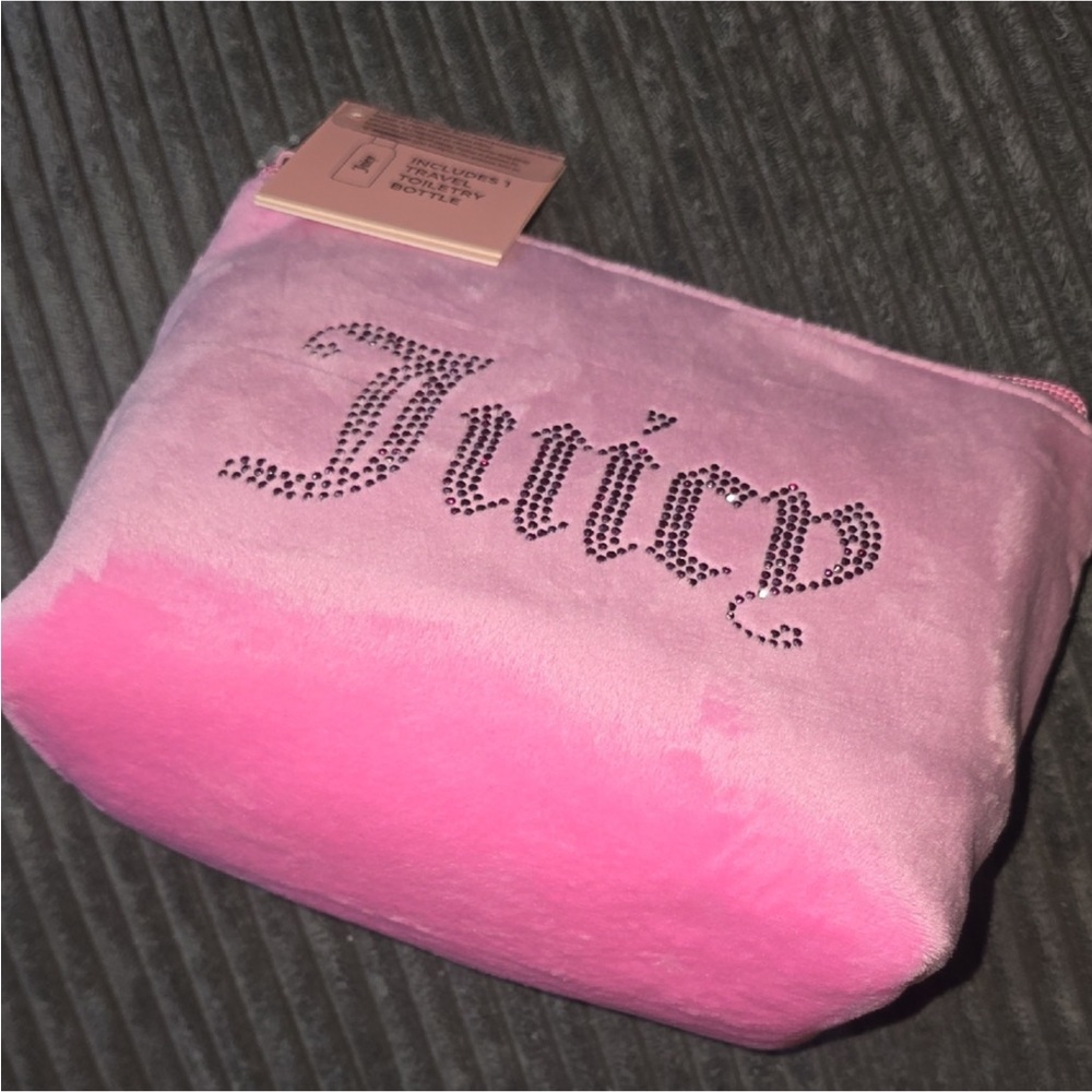Juicy Couture pink velvet cosmetic bag NWT